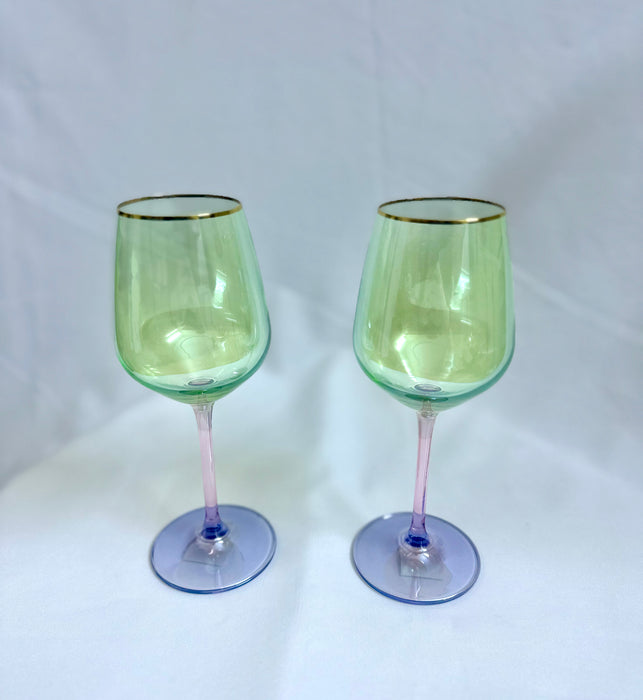 6 VERRES À PIED COULEUR