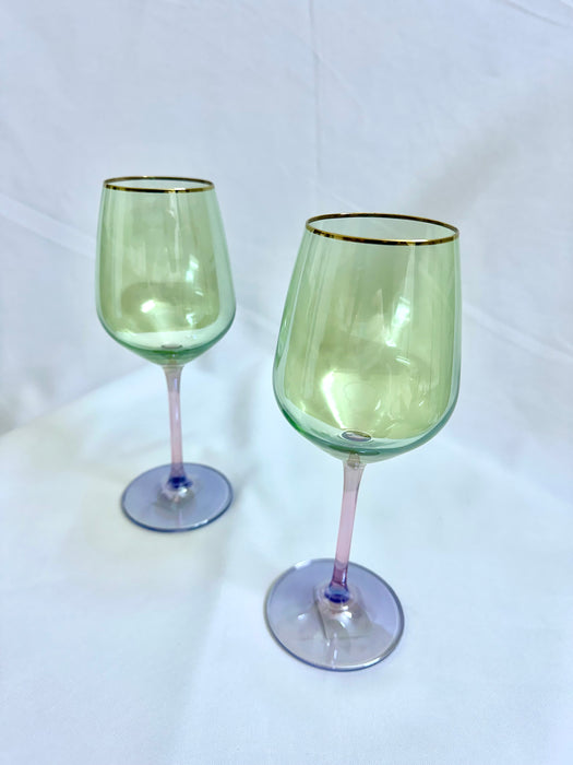 6 VERRES À PIED COULEUR