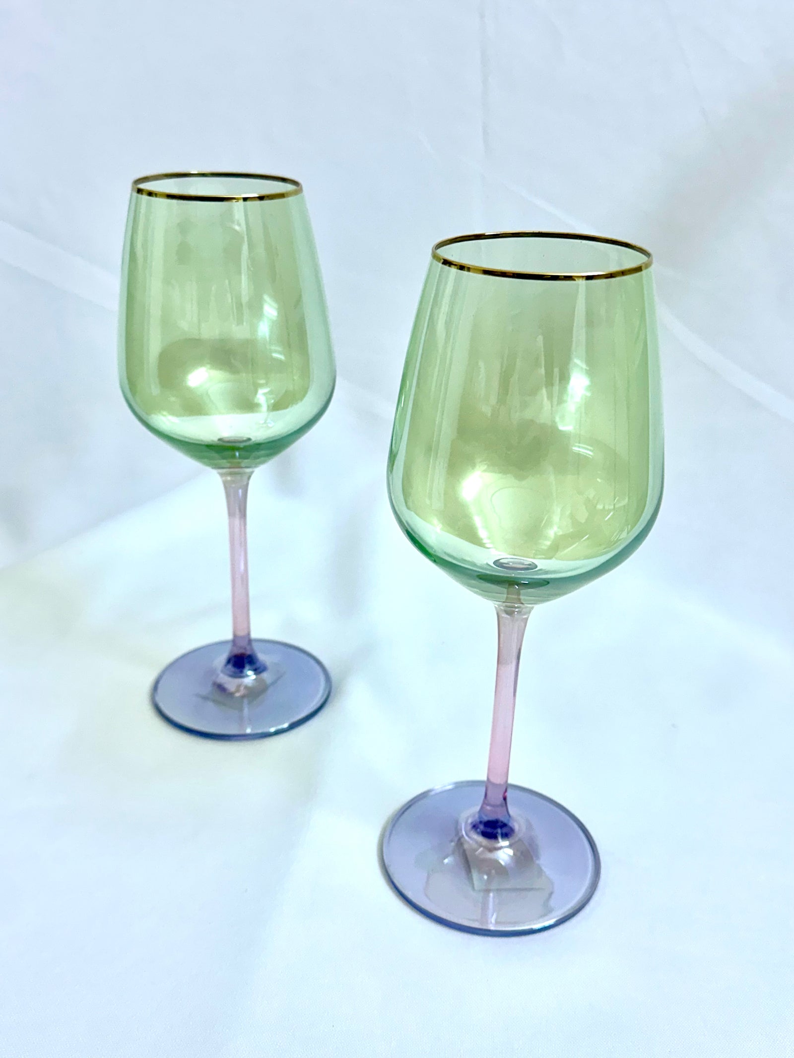 6 VERRES À PIED COULEUR