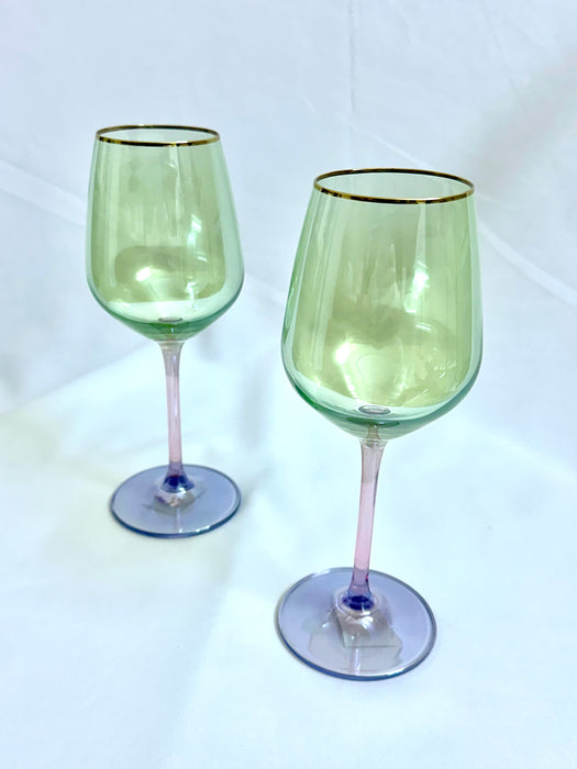 6 VERRES À PIED COULEUR