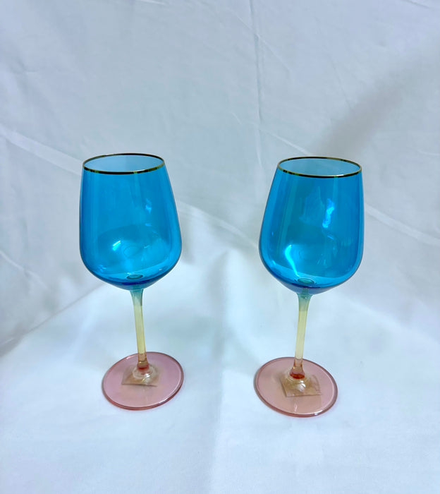 6 VERRES À PIED COULEUR