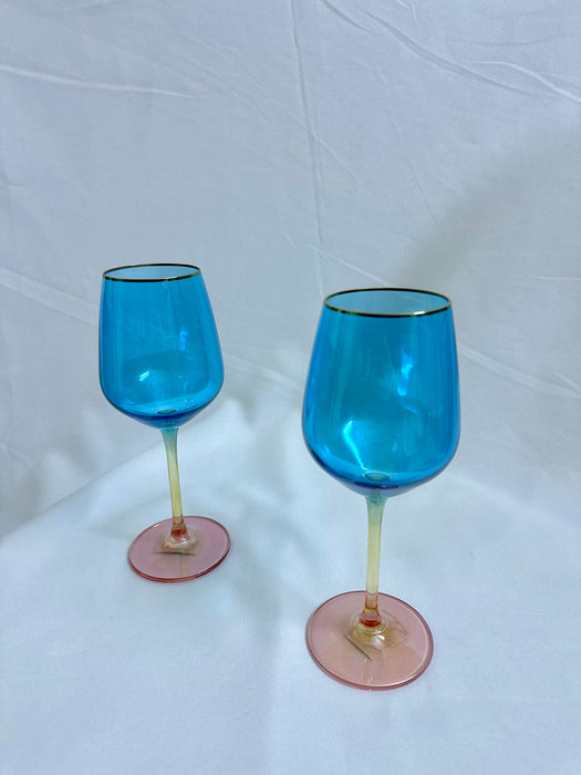 6 VERRES À PIED COULEUR