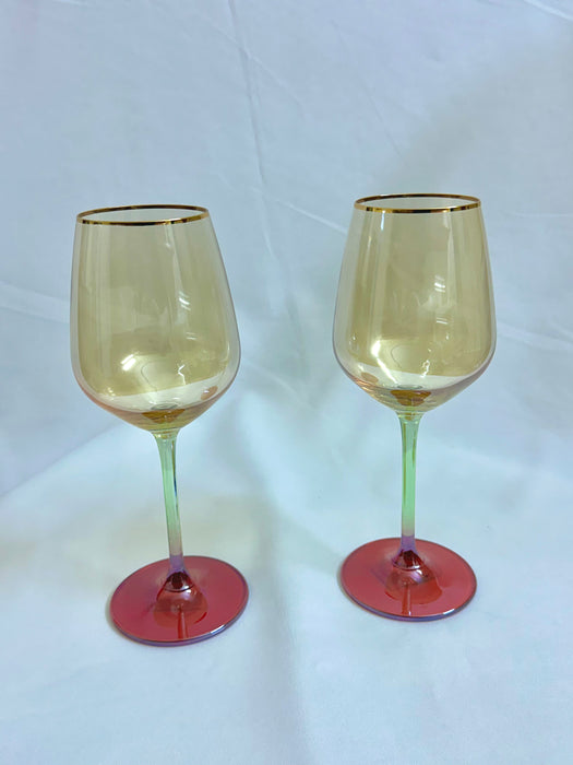 6 VERRES À PIED COULEUR