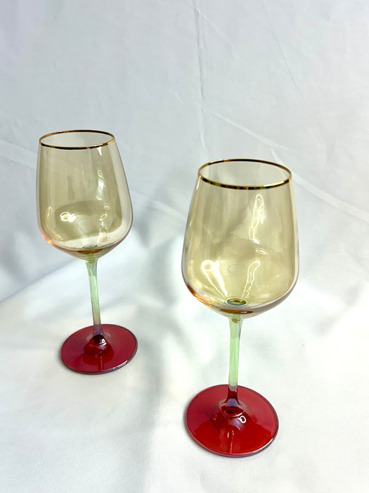 6 VERRES À PIED COULEUR