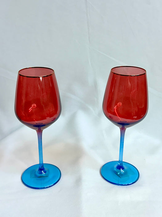 6 VERRES À PIED COULEUR