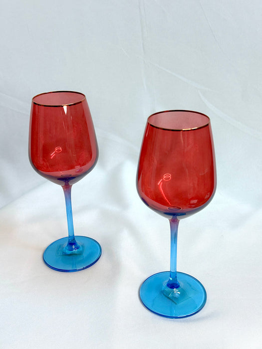 6 VERRES À PIED COULEUR