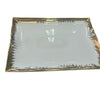 PLAT RECTANGLE BLANC & DORÉ CC6