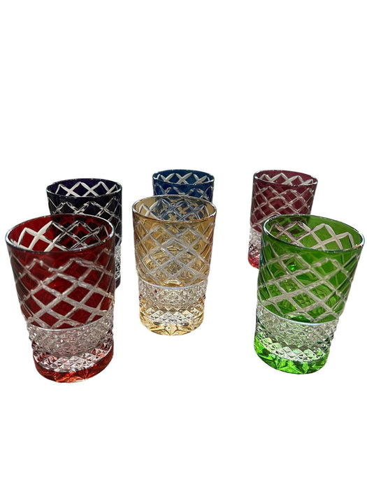 6 Verres à thé Cristal COULEUR