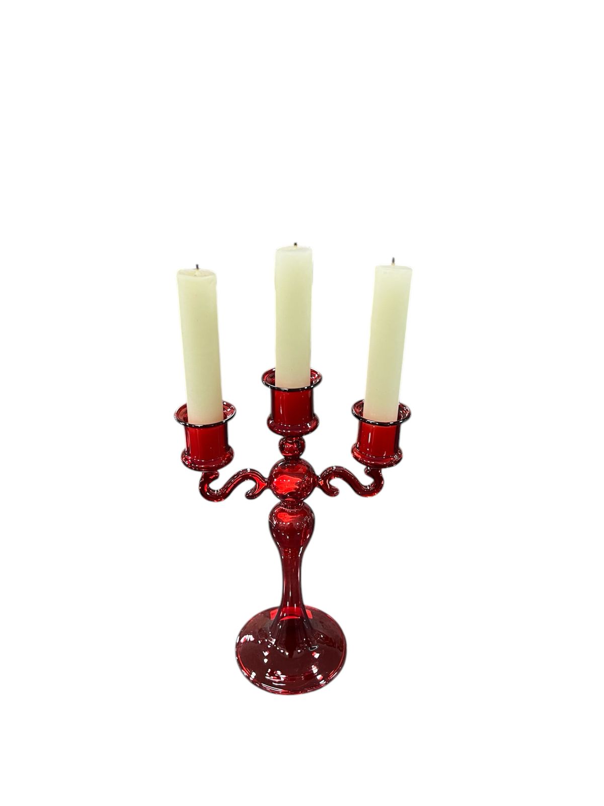 BOUGEOIRS EN VERRE ROUGE