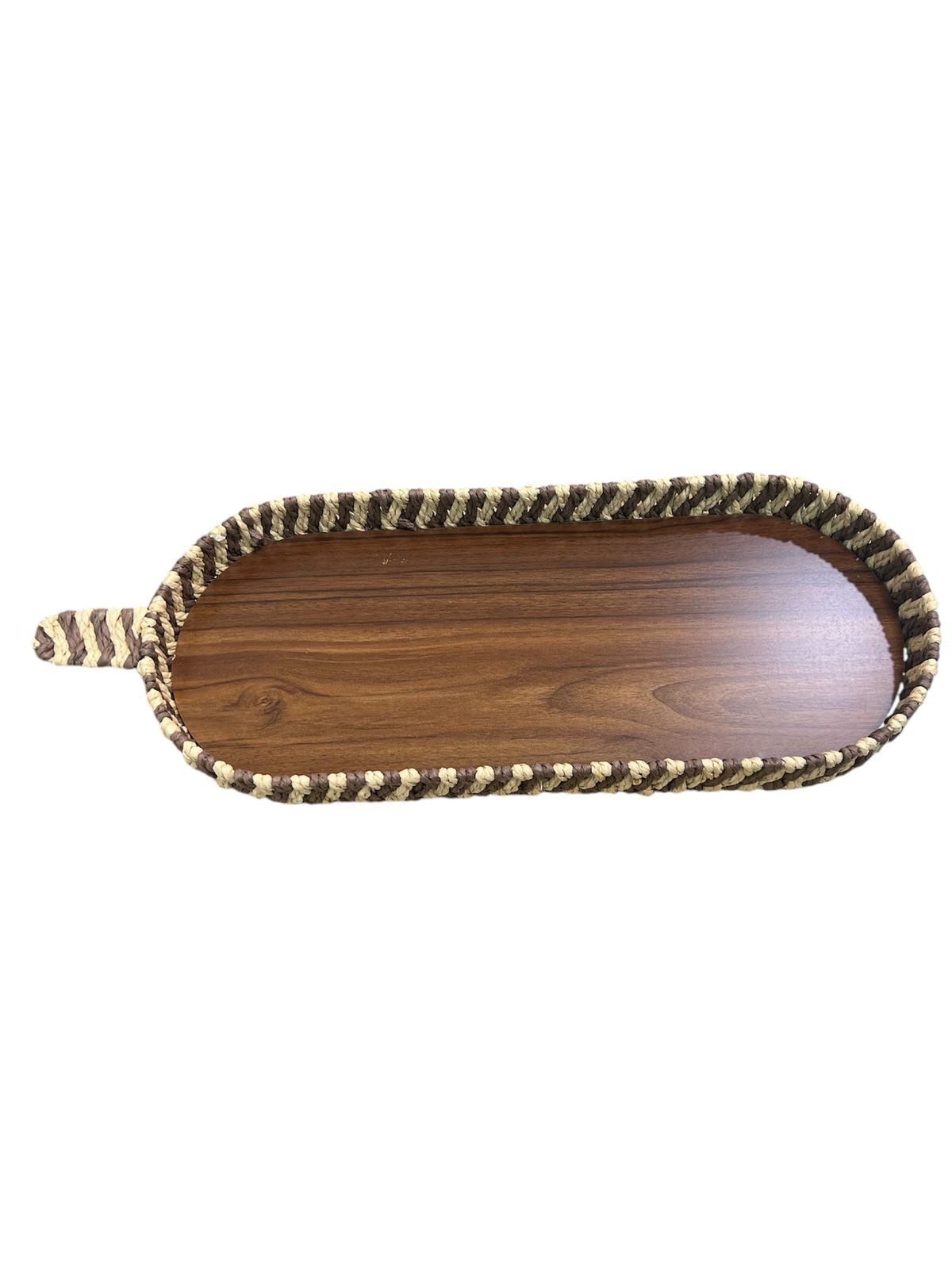 SET 2 PLATEAUX OVAL BOIS/OSIER
