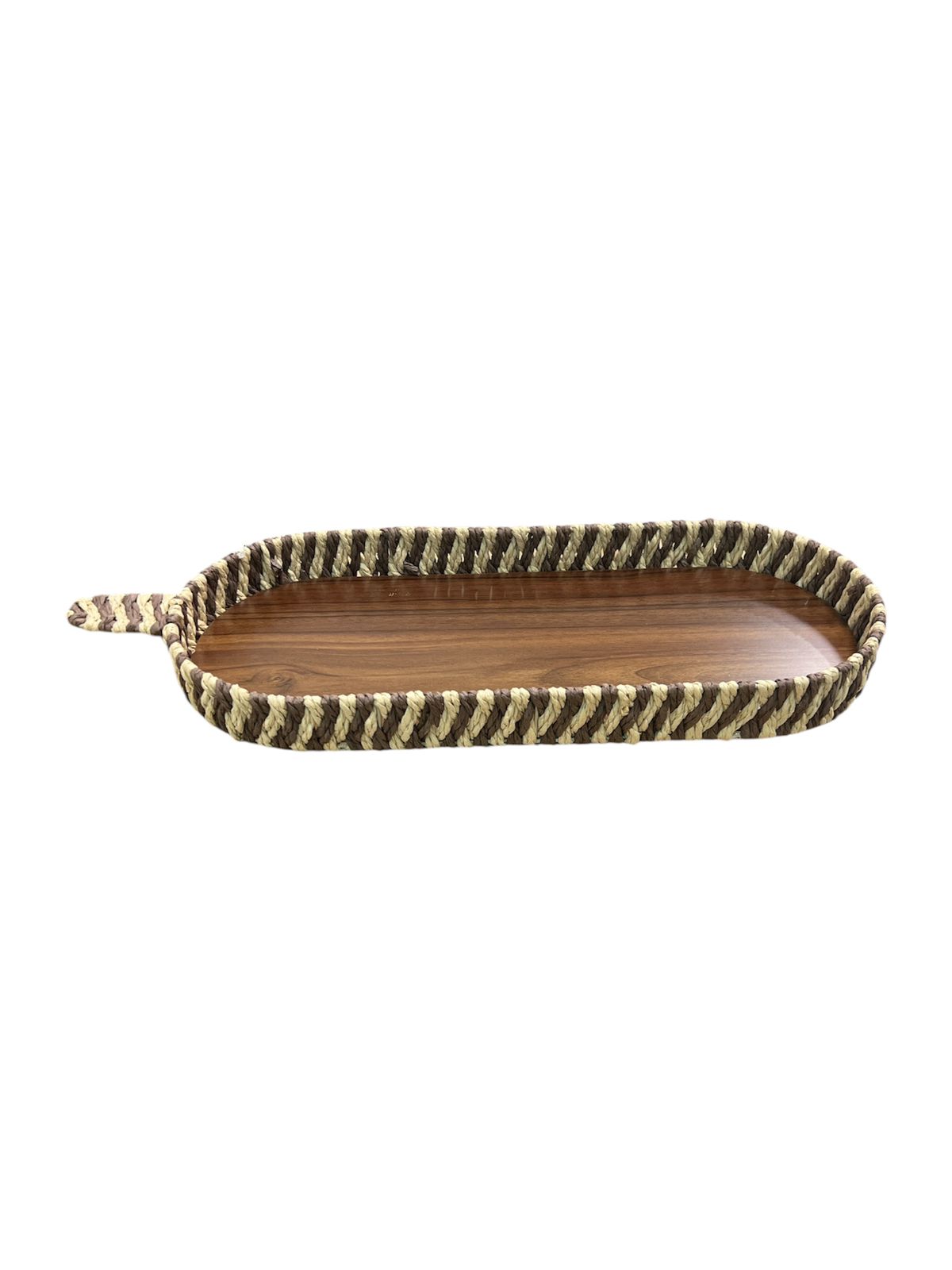 SET 2 PLATEAUX OVAL BOIS/OSIER