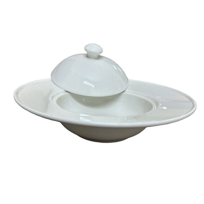 ASSIETTE BLANCHE CREUSE CLOCHE