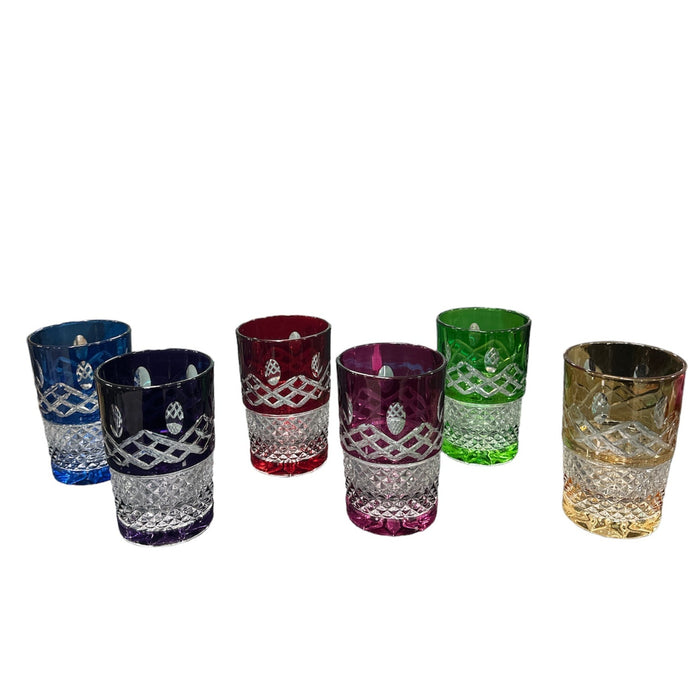 6 Verres à thé Cristal COULEUR