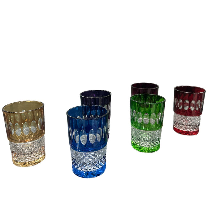 6 Verres à thé Cristal COULEUR