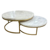 SET 2 TABLES MARBRE RONDE