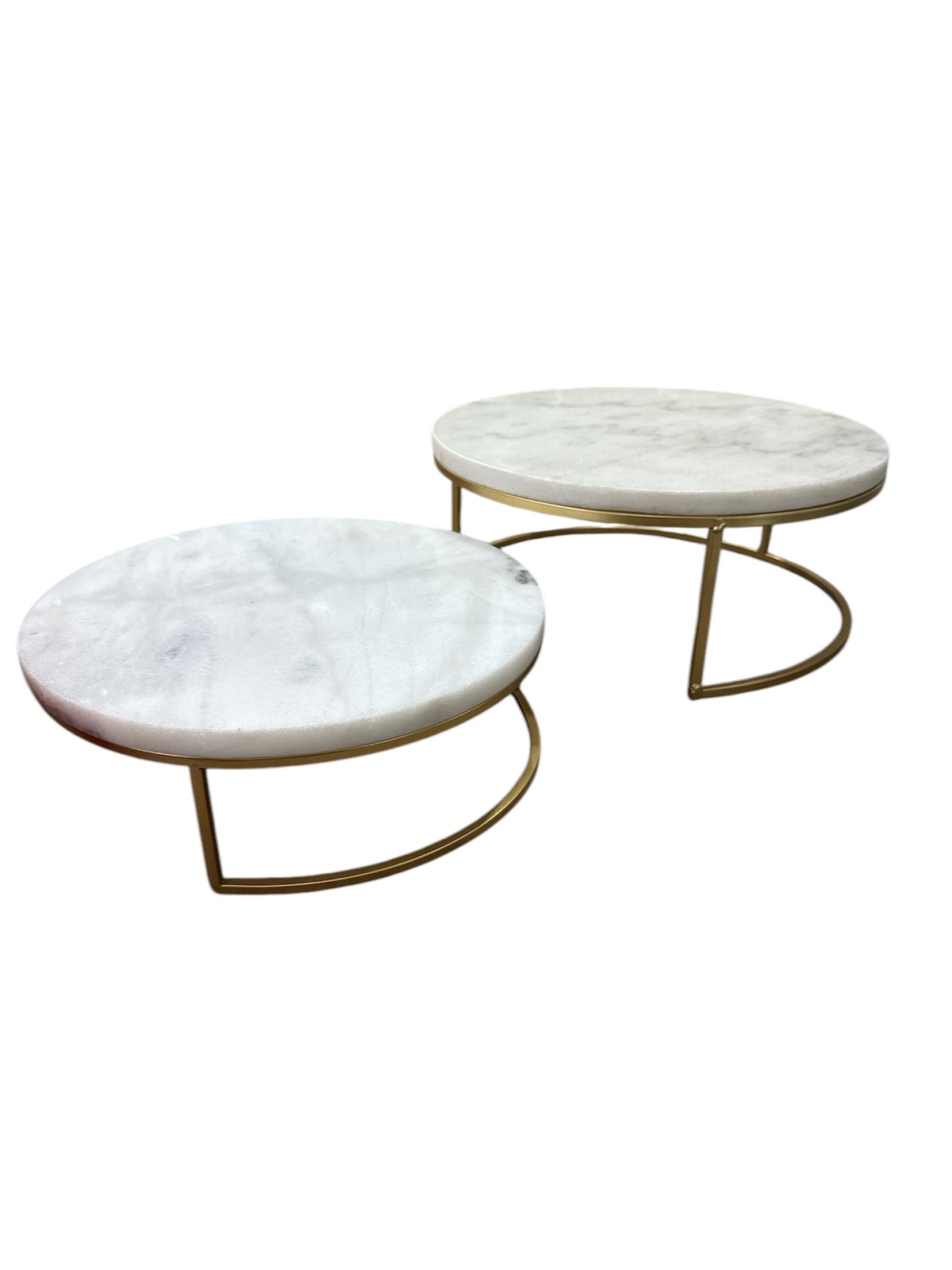SET 2 TABLES MARBRE RONDE