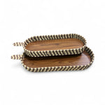 SET 2 PLATEAUX OVAL BOIS/OSIER