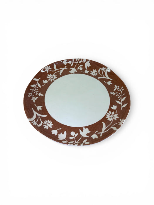 ASSIETTE FLEURS BLANC NUDE TERRA