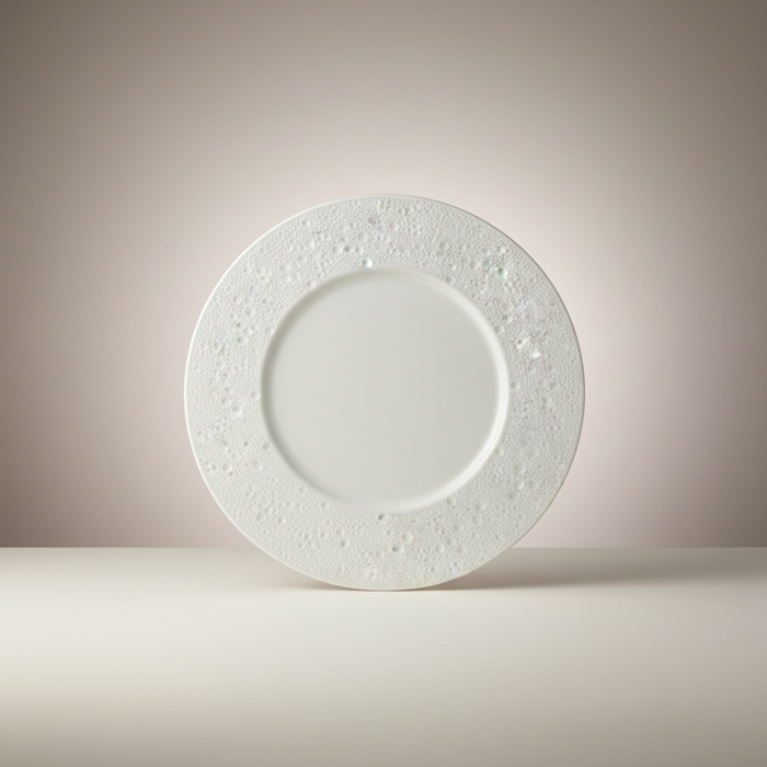 ASSIETTE BLANCHE TURQUOISE DUALIS