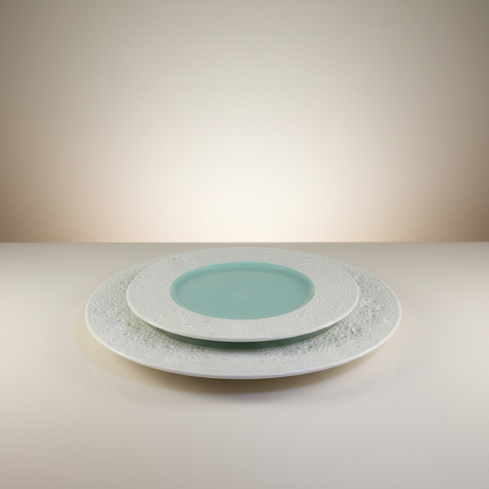 ASSIETTE BLANCHE TURQUOISE DUALIS