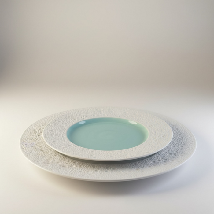 ASSIETTE BLANCHE TURQUOISE DUALIS