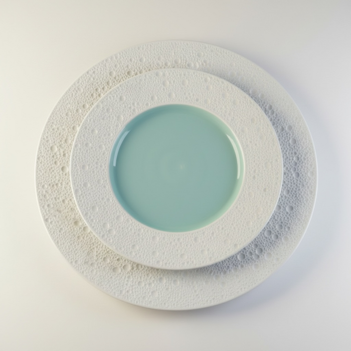 ASSIETTE BLANCHE TURQUOISE DUALIS