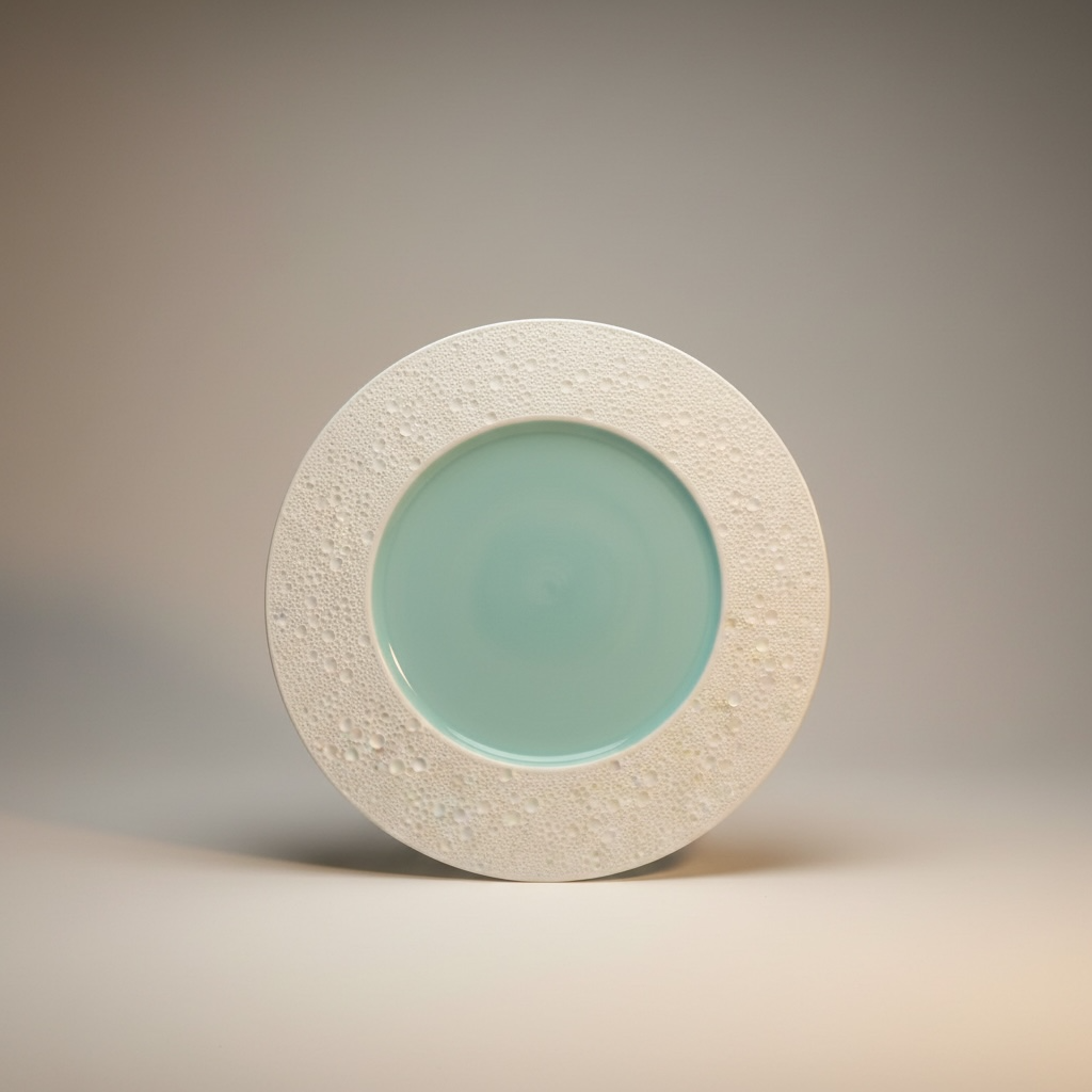 ASSIETTE BLANCHE TURQUOISE DUALIS