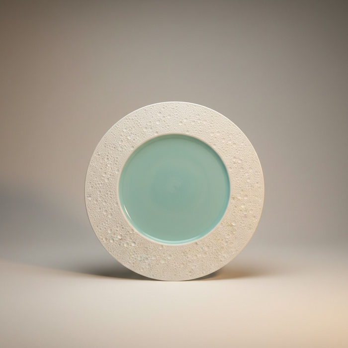ASSIETTE BLANCHE TURQUOISE DUALIS