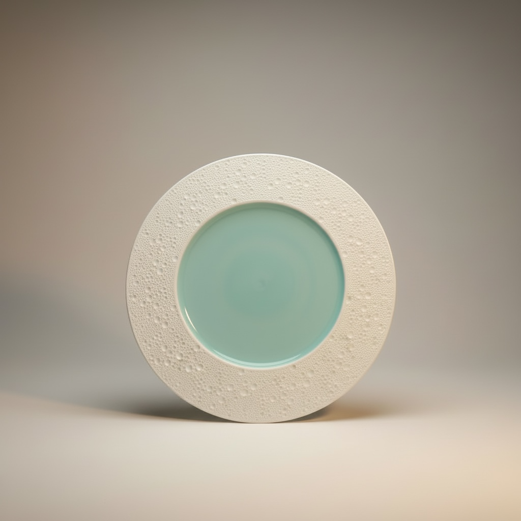 ASSIETTE BLANCHE TURQUOISE DUALIS