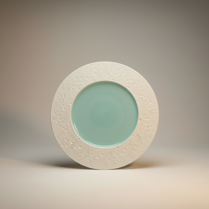 ASSIETTE BLANCHE TURQUOISE DUALIS