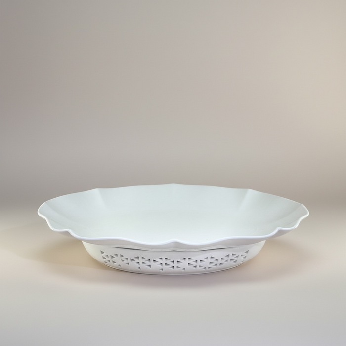 PLAT BLANC + SUPPORT OVAL