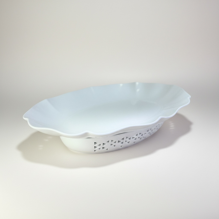 PLAT BLANC + SUPPORT OVAL