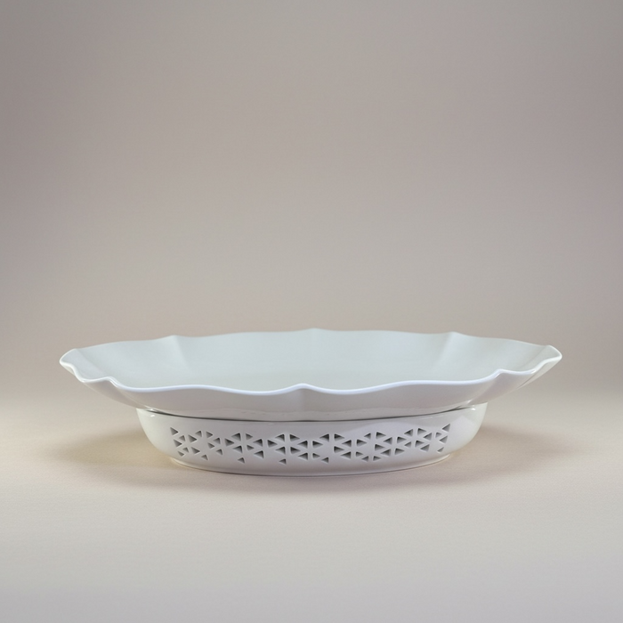 PLAT BLANC + SUPPORT OVAL