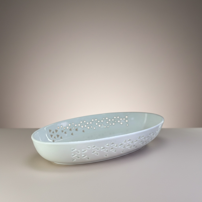 PLAT BLANC + SUPPORT OVAL