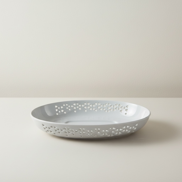 PLAT BLANC + SUPPORT OVAL