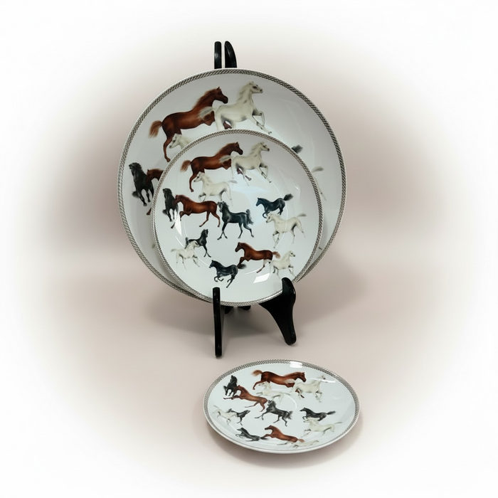 COFFRET 6 ASSIETTES CHEVAUX