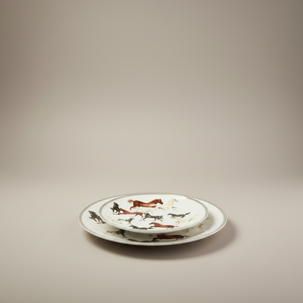COFFRET 6 ASSIETTES CHEVAUX