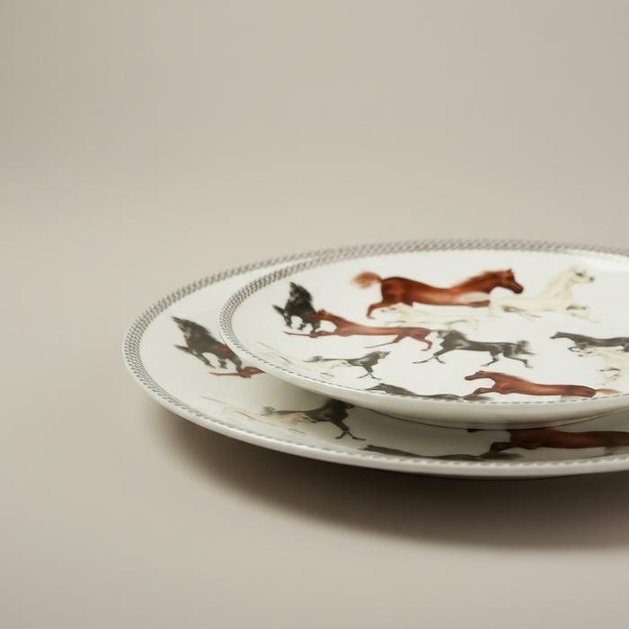 COFFRET 6 ASSIETTES CHEVAUX