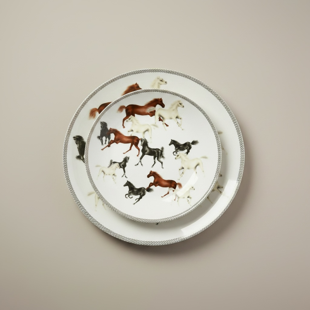 COFFRET 6 ASSIETTES CHEVAUX