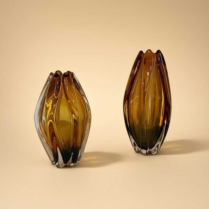 VASE ORANGE VERRE