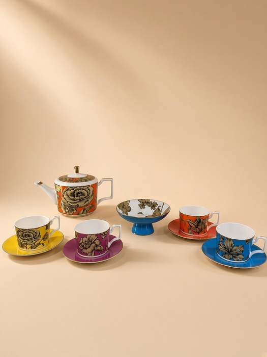 COFFRET À THÉ 10 PCS FLORA