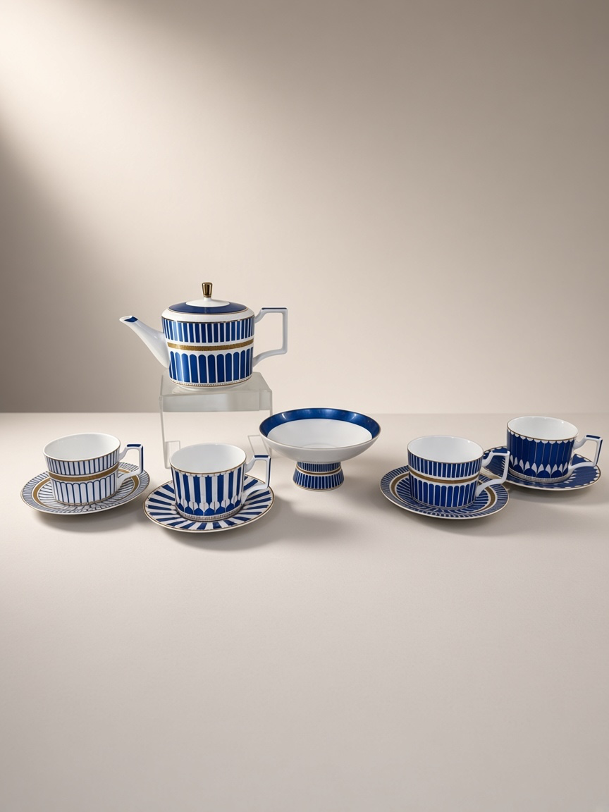 COFFRET À THÉ 10 PCS BLEU RIVIERA