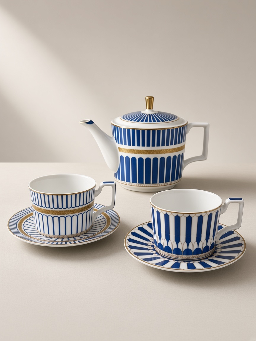 COFFRET À THÉ 10 PCS BLEU RIVIERA