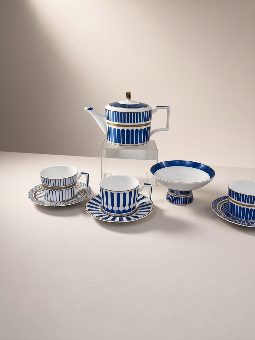 COFFRET À THÉ 10 PCS BLEU RIVIERA