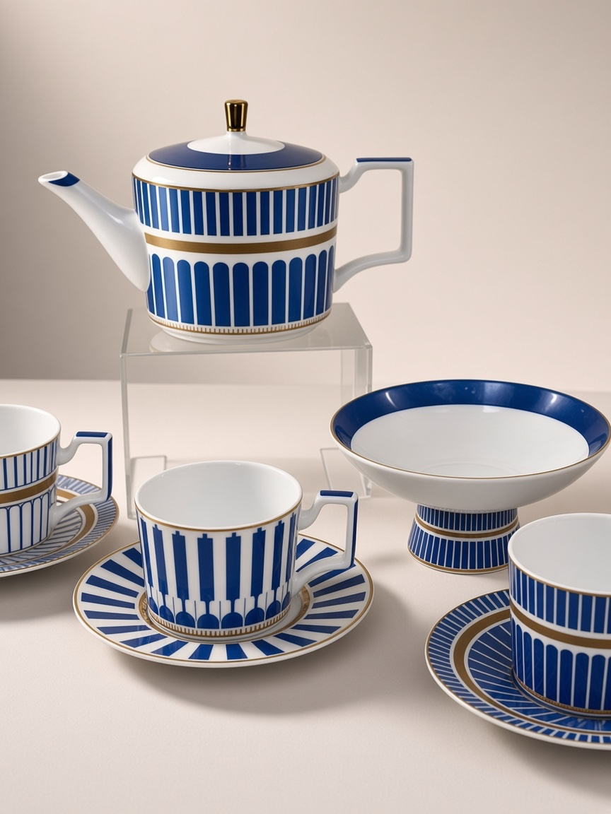 COFFRET À THÉ 10 PCS BLEU RIVIERA
