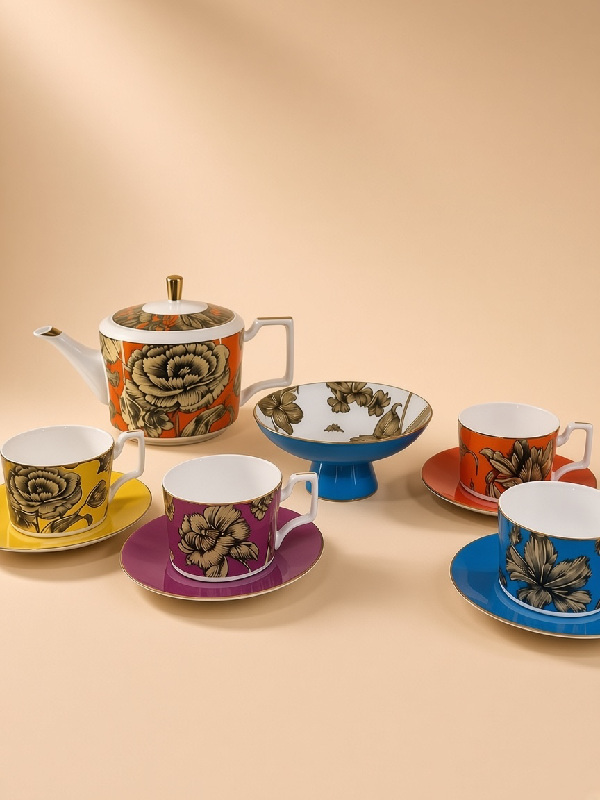 COFFRET À THÉ 10 PCS FLORA