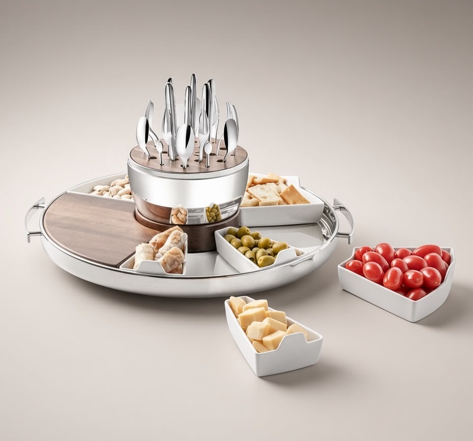 ENSEMBLE PLAT + MÉNAGÈRE 24 PCS