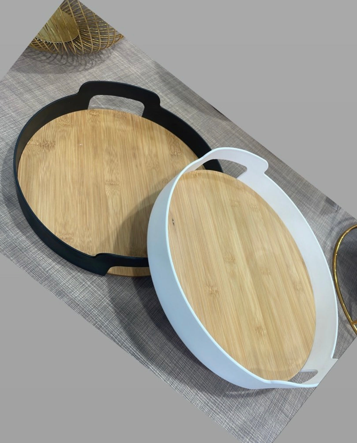 Plateau en bois - rond
