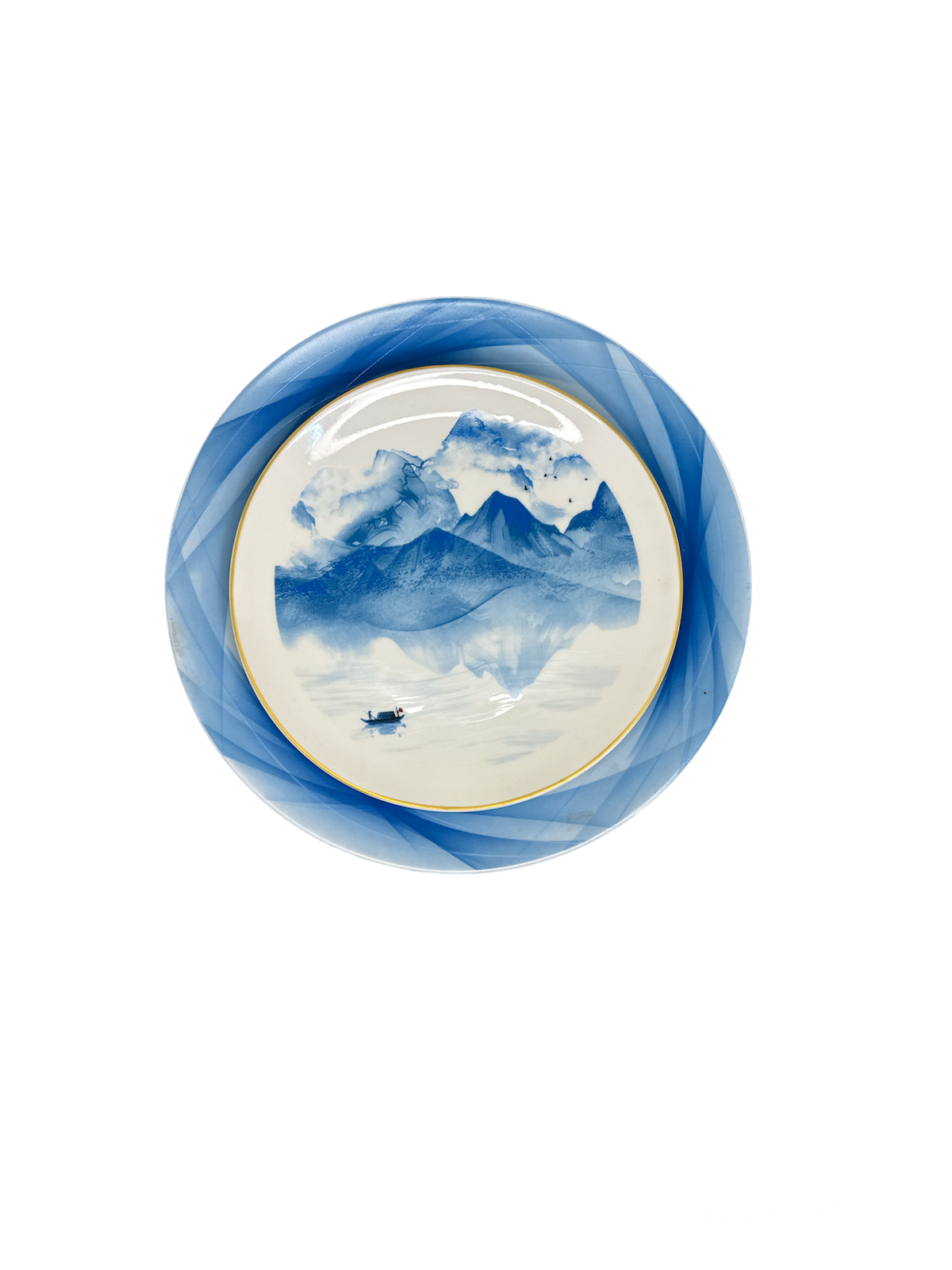 ASSIETTE BLANC BLEU 10.5 PH 19-06
