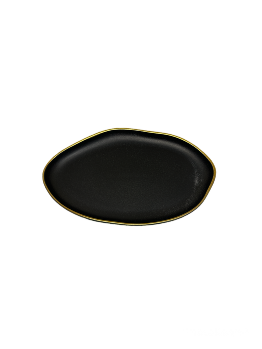 ASSIETTE NOIR OVAL HS